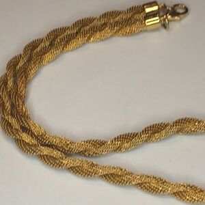 Gold Tone Twisted Rope Chain 18”